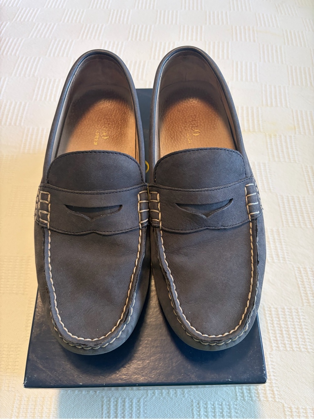 Polo Ralph Lauren navy tumbled nubuck driving loafer men’s 11.5 D